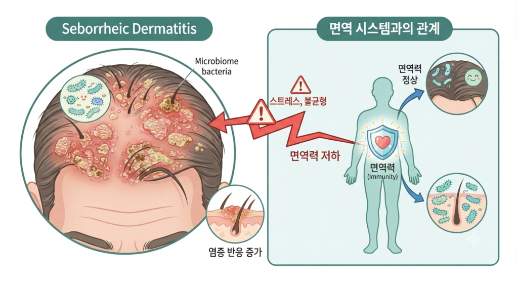 지루성 피부염과 면역의 관계