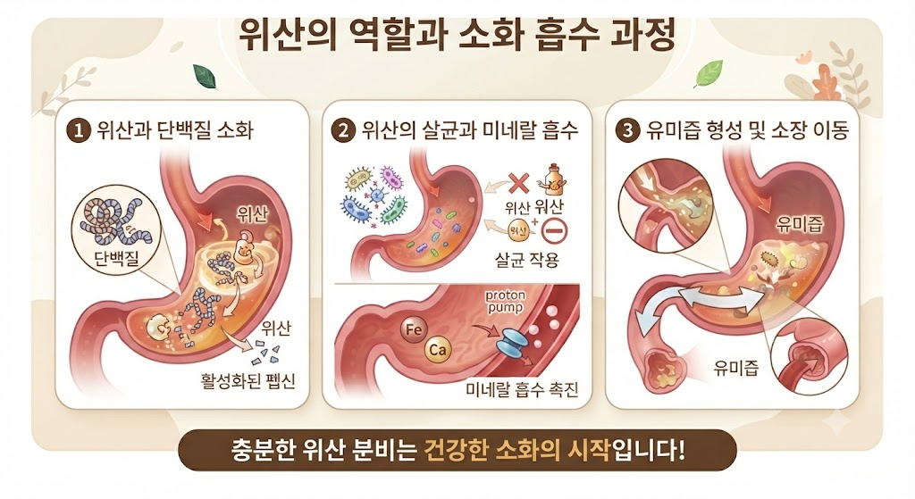 위산 부족이 왜 위험한지 역할 설명