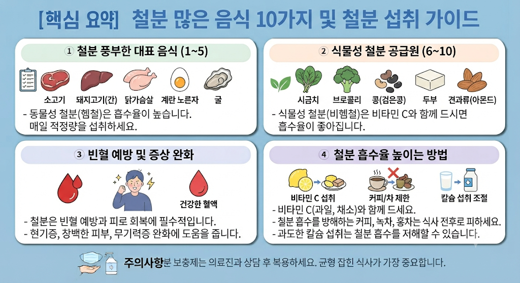 철분이 많은 음식