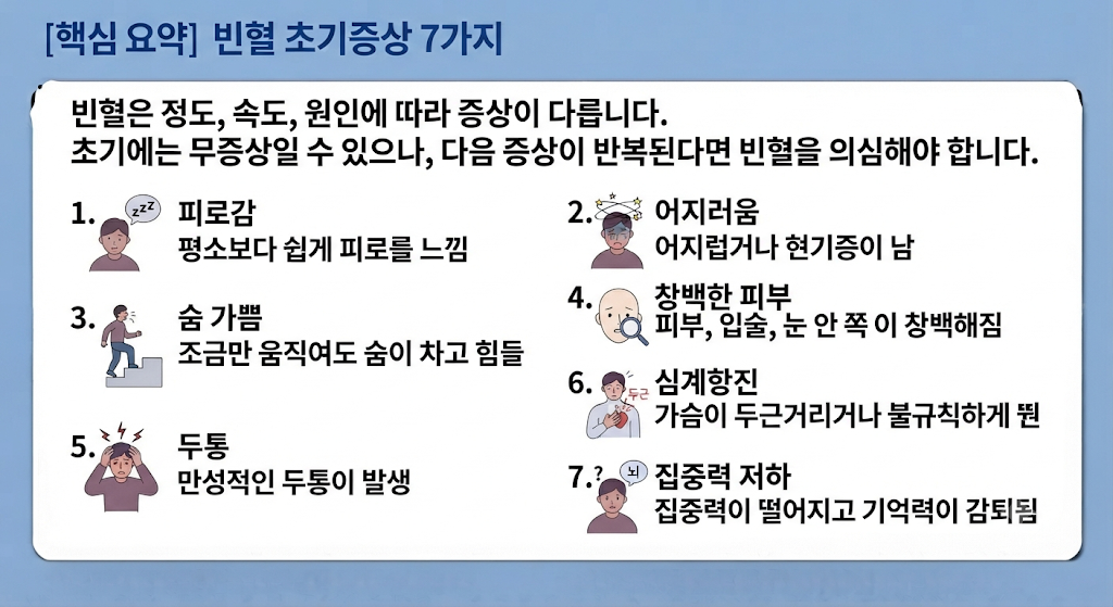 빈혈 초기증상 7가지